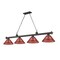Z-Lite Cordon 4 Light Billiard, Bronze & Red 2306-4BRZ-PRD - alternate 1